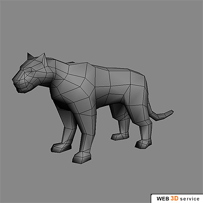 Low poly tiger 3D model - click to buy