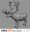 Low poly reindeer 3D model
