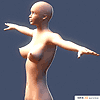 Sexy female character 3d model, full body.