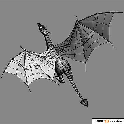 Low poly dragon 3D model - click to buy